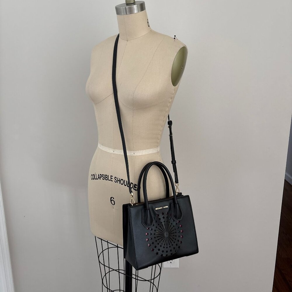 Michael Kors Mercer Modern Disco Light Up Leather Crossbody Bag Rare Starburst